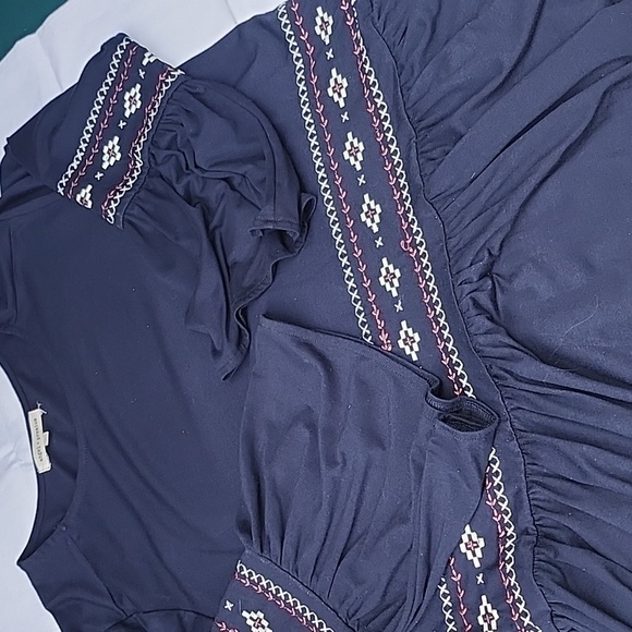 Angel + Premium Bell Sleeve Aztek Embroidery Long Slv Sz. L Blouse Tunic - Picture 7 of 9